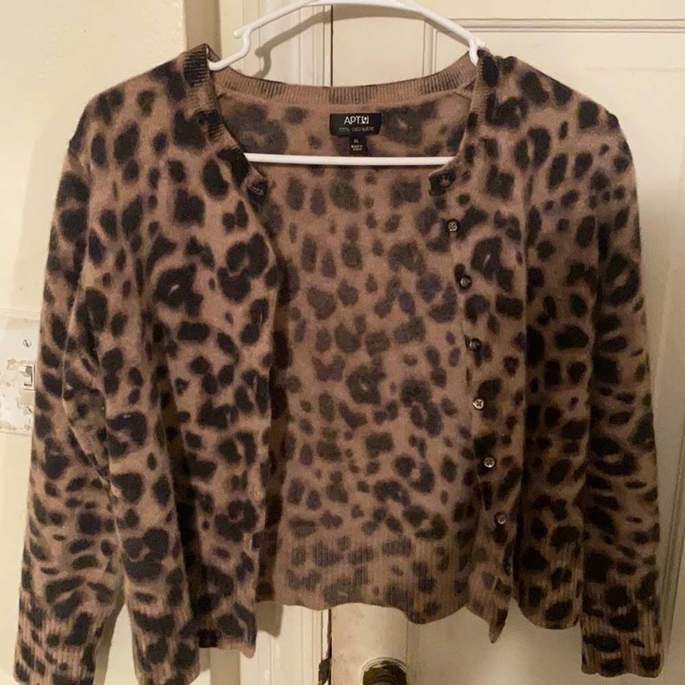 Cashmere Leopard Cardigan
